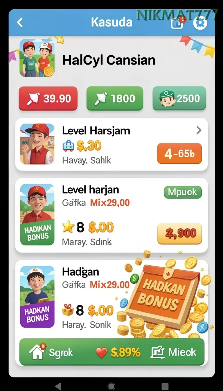 Cuplikan layar CACOR78 — menu navigasi
